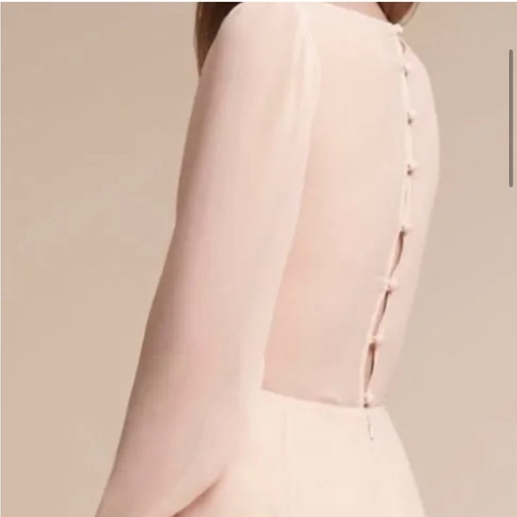 NWT Watters & Watters x BHLDN Nova Maxi Dress Ice Pink Chiffon Sz 2 - Picture 2 of 13